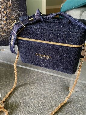 Chanel Navy and Gold Limited Edition Vanity Case